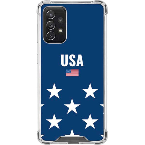 USA Flag Stars Galaxy A72 5G Clear Case